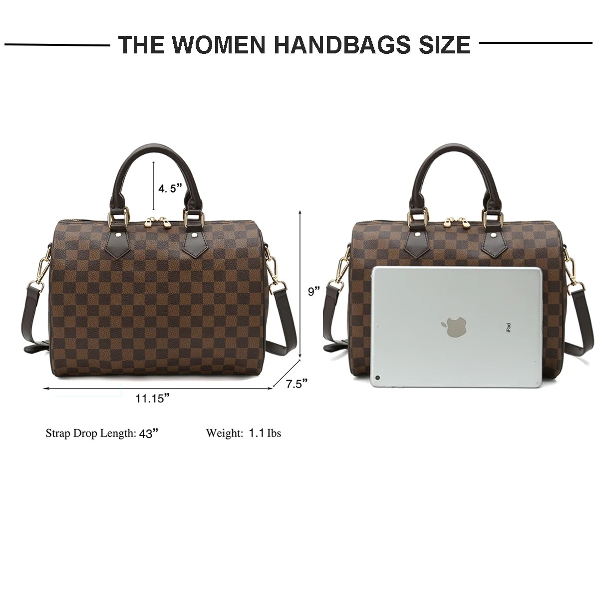  Fashion Ladies Purses Satchel Bags(Brown)