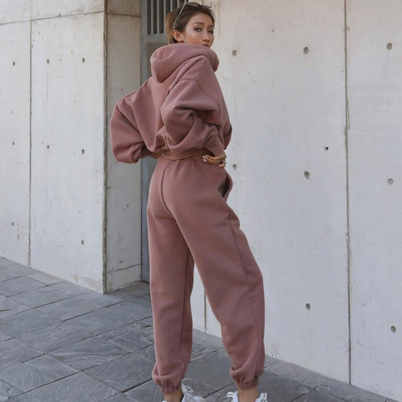 New Style Autumn and Winter Women'S New Casual Hoodie Coat Sports Suit